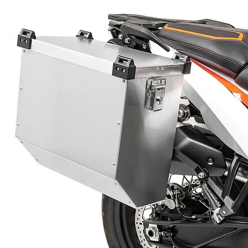 Motorcycle aluminium side case - aluminium,